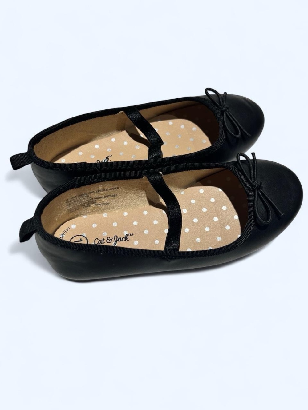 Cat & Jack Black Girl's Bow Ballet Flats